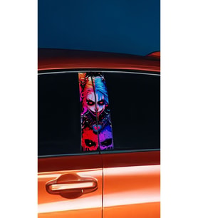 Araç Kapı Direk Kaplama Folyosu Joker Desenli (SAĞ SOL TAKIM) (2 ADET) - 22x50 C (Çok Renkli)