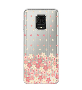 Redmi Note 9 Pro/Note 9S Uyumlu Çiçek Desenli Şeffaf Telefon Kılıfı