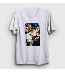 Presmono Unisex Beyaz Jotaro Kujo V2 Anime Jojo T-Shirt 322330tt