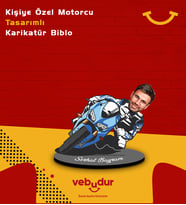 Kişiye Özel Motorcu Tasarımlı Karikatür Biblo Erkek Model-3