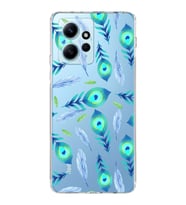 PrintiFy Xiaomi Redmi Note 12 4G ile Uyumlu 1mm Slim Fit Nazar Boncuğu 3 Baskılı Şeffaf  Kılıf
