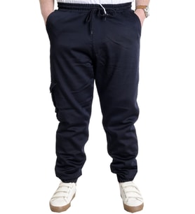 Mode XL Erkek Pantolon Keten Kargo Cep JOGGER BAHAR 23912 Lacivert