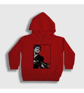 Presmono Unisex Çocuk Kırmızı Fire Film Scarface Kapüşonlu Sweatshirt 250762tt