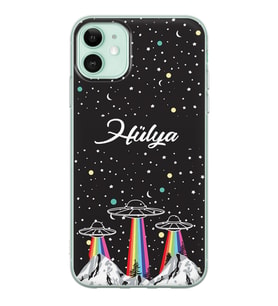 Apple Ufolar Tasarımlı Şeffaf Telefon Kılıfı