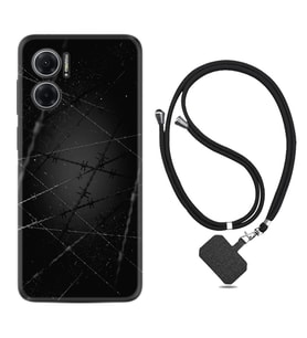 Xiaomi Redmi Note 11E Kılıf Silikon Boyun Askılı İpli Desenli Silikon Dikenli Tel 1779