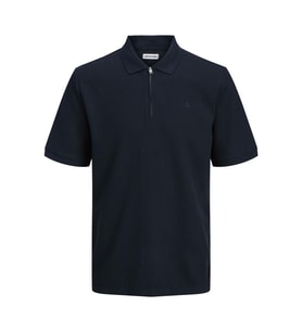 Jack & Jones 12279177 Jjeaustin Zip Polo Ss Sn Lacivert