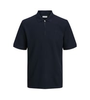 Jack & Jones 12279177 Jjeaustin Zip Polo Ss Sn Lacivert