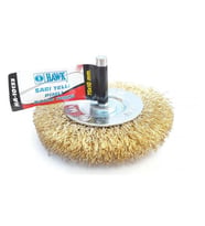 Northcity HA10133 Pimli Sarı Tel Daire Fırça 75x10 mm – Paslanmaz Yüzey Temizlik Fırçası