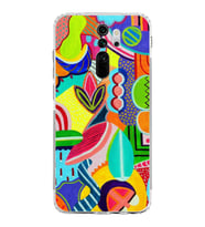 PrintiFy Xiaomi Redmi Note 8 Pro ile Uyumlu Retro Color 6  Kamera Korumalı Şeffaf  Kılıf