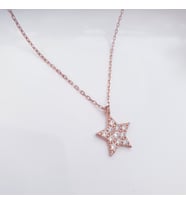 MAGRİB 925 ayar gümüş yıldızlı kolye (Rose)