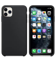 Apple iPhone 11 Pro Max Altı Açık Liquit Lansman Silikon Gece Siyahı