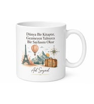 Gezi Listesi Temalı Baskılı Kupa Bardak Seyahat Hediye Porselen Mug