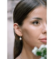 Sara Gümüş Barok İnci Küpe