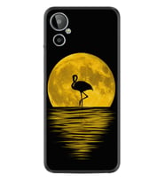 General Mobile GM 23 SE Kılıf Silikon Desen Özel Seri Ay ve Flamingo 1775