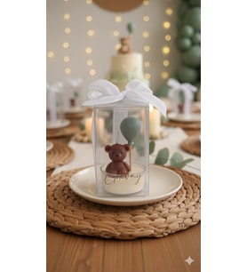 Mumelia Candles Balon ve Ayıcık - Doğal Soya Kutulu Hediyelik Mum - 15 Adet