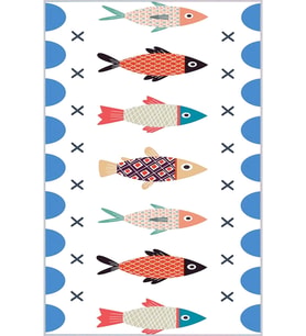 Eliana Home Baskılı, Yıkanabilir Kaymaz Taban Mutfak Halısı LNA2014 100x150 cm (Mavi)