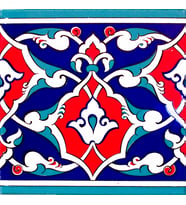 Armada Çini 20x20 Cm KS 5 Osmanlı Rumi Desen Seramik Çini Bordür