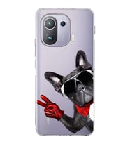 PrintiFy Xiaomi Mi 11 Pro ile Uyumlu Köpek 2 Kamera Korumalı Şeffaf Kılıf