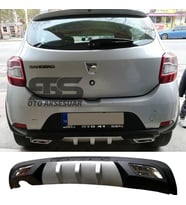 Dacia Sandero Difüzör Arka Tampon Eki 2 Egzoz Çıkışlı Gri