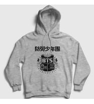 Presmono Unisex Gri Vest Bts Kapüşonlu Sweatshirt 22922tt (Gri)