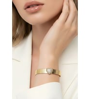 Taşlı Kalp Hasır Model Choker Stil Narin Kelepçe Bileklik