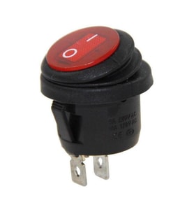 IC-133W  Yuvarlak Işıksız Anahtar On-Off 2P Kırmızı Körüklü