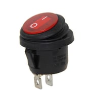 IC-133W  Yuvarlak Işıksız Anahtar On-Off 2P Kırmızı Körüklü