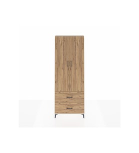 Arges Dolap Tek Raflı 2 Çekmeceli Tek Askılı 88x30x243 Aytaşı-Çam