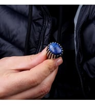 Lapis Taşlı 925 Ayar Gümüş Erkek Yüzük