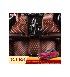 Miren Volkswagen Jetta 2013-2019 Uyumlu 5d Havuzlu Suni Deri OTO PASPAS (Kahverengi)