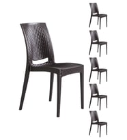 6 Adet Rattan Kahve Sandalye / Balkon-Bahçe-Teras