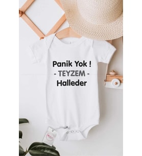 Panik Yok Teyzem Halleder Özel Tasarım Bebek Zıbın Pamuklu Çıtçıtlı Body