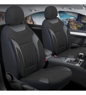 Skoda Super B Uyumlu Lüx Keten Oto Koltuk Kılıfı Ön Arka Takım Edition Serisi DARK SİYAH
