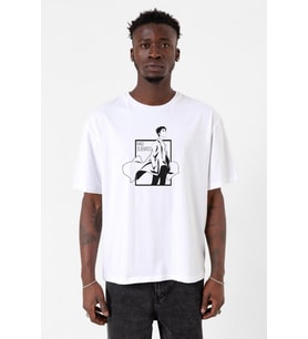 Steins Gate Rintarou Mad Scientist Beyaz Erkek Oversize Tshirt