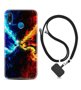 Huawei P20 Lite Mate 10 20 Lite Pro P40 Lite KılıfBoyun Askılı Silikon Red Blue Leon 1714