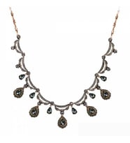 Aşina Gümüş - Gelin Kaftan Kına Elmas Montür Black Diamond Damla Gerdanlık Sevgiliye Hediye