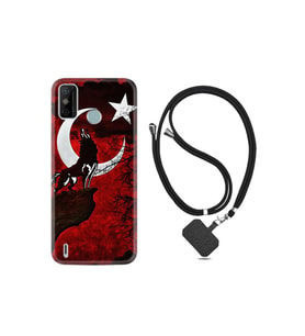 Tecno Spark 6 Go Kılıf Desenli Silikon Boyun Askılı Wolf And Moon 2 1381