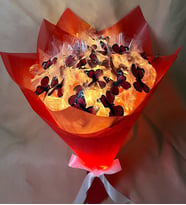 Led Işıklı Kırmızı Kelebek Buketi