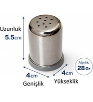 Çelik Tuzluk & Biberlik – Delikli Kapak Tasarımı, Paslanmaz Çelik Gövde, Tuz ve Karabiber Serpici, Mutfak ve Sofra Kullanımı (2)