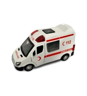 Metal Ambulans (Çek-bırak Özellikli) Işıklı ve sesli