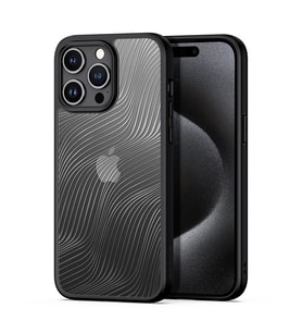 Dux Ducis iPhone 15 Pro Max Aimo Series Premium Buzlu Sert PC-TPU Kılıf (Siyah)