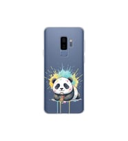 Samsung Galaxy S9 Plus ile Uyumlu Splash Panda Tasarımlı Şeffaf Silikon Kılıf