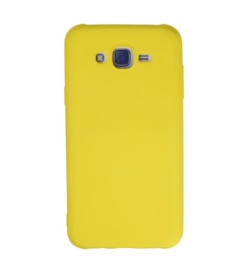 Samsung Galaxy J7 Kılıf Nano içi Kadife Silikon - Sarı