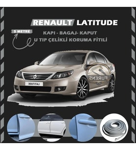 Renault Latitude Oto Araç Kapı Koruma Fitili 5metre Parlak Gri Renk