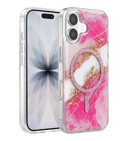 Onegif Apple iPhone 17 Lotus Simli Magsafe Kapak - Pembe