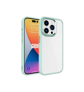 Apple iPhone 15 Pro Max Uyumlu Kılıf Zore Krom Kapak (Açık Yeşil)