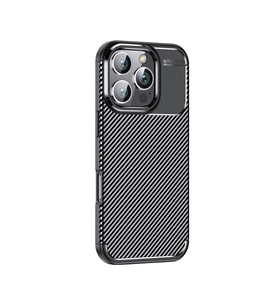 iPhone 16 Pro Kılıf Negro Karbon Tasarım Silikon Kılıf (Siyah)
