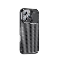 iPhone 16 Pro Kılıf Negro Karbon Tasarım Silikon Kılıf (Siyah)