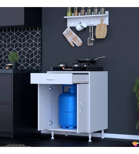 Modilayn DOQU (M) Set Ocak Altı Dolap 65x88x48 cm, Çekmeceli,Kapaklı, Tüp Bölmeli Ve Baharat Raflı