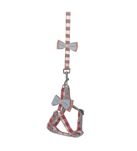 Köpek Göğüs Tasma Seti Ekose Desenli Papyonlu 1.5 cm*35-48 cm Kırmızı